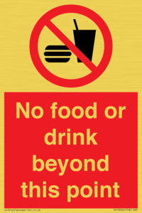 No food or drink beyond this point